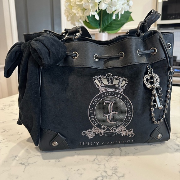 Juicy Couture Handbags - Juicy Couture Black and Silver Shoulder Bag